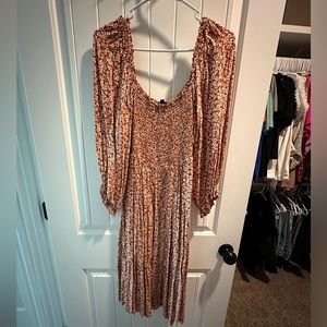 Burnt orange flower dress